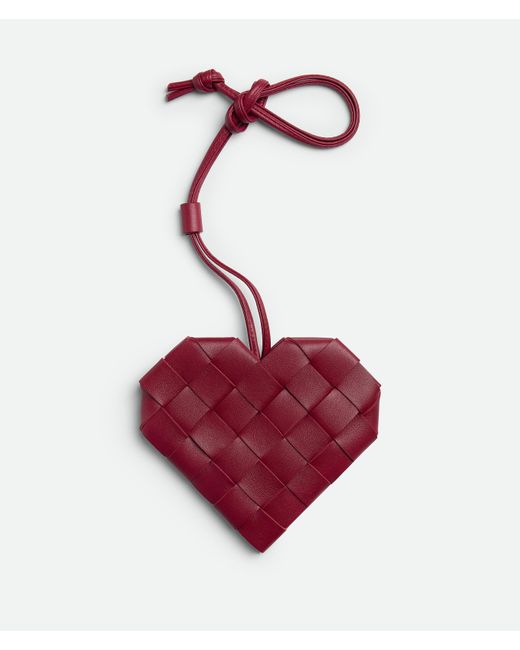 Bottega Veneta イントレチャート ハート ポーチ Red