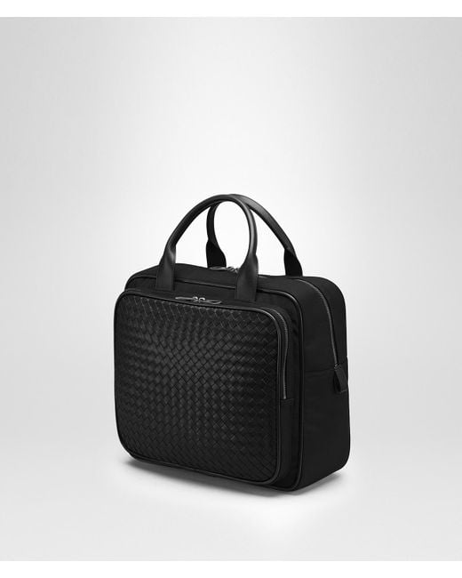 Bottega Canvas Travel Bag in Nero (Black) for Men