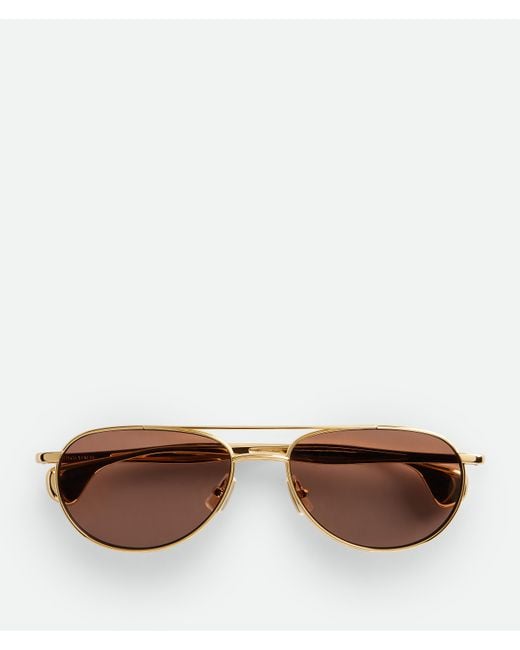 Bottega Veneta フィン パイロット サングラス Brown