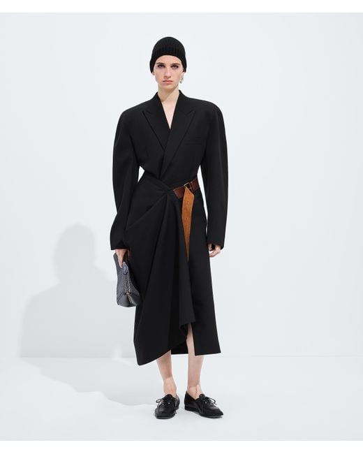 Bottega Veneta Black Wool Grain De Poudre Skirt