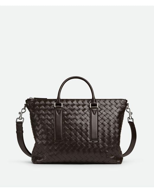 Borsa Business Intrecciato Soft di Bottega Veneta in Black da Uomo