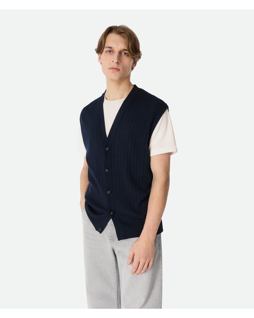 Gilet Stile Cardigan di Bottega Veneta in Blue da Uomo