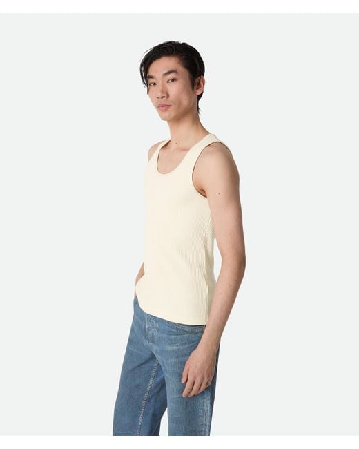 メンズ Bottega Veneta コンパクトコットン リブジャージー タンクトップ Blue