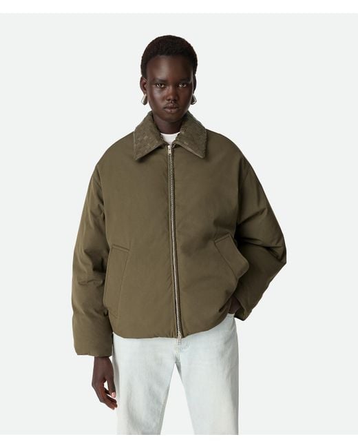 Bottega Veneta Tech Nylon Puffer Jacket in Green | Lyst