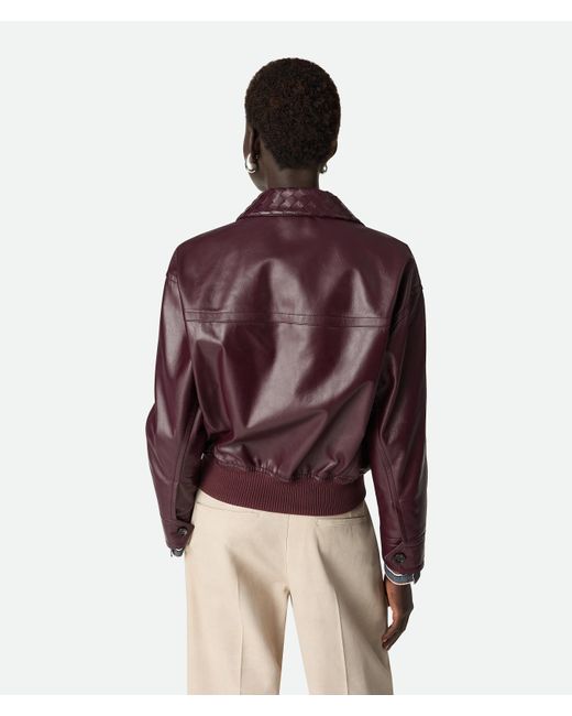 Bottega Veneta Red Leather Blouson