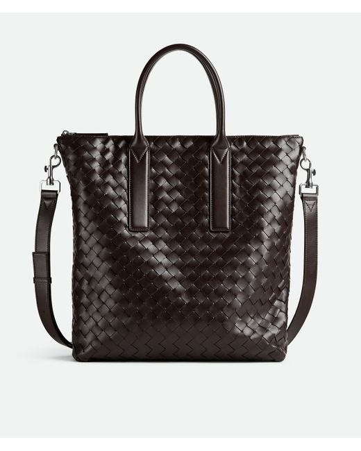 Bottega Veneta Black Intrecciato Zipped North-South Tote for men