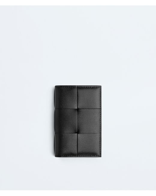 Bottega Veneta Black Cassette Flap Card Case for men