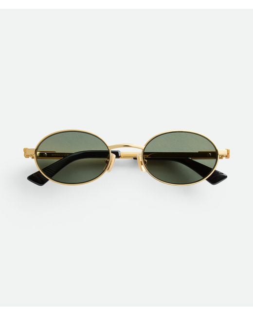 Bottega Veneta Green Classic Oval Sunglasses