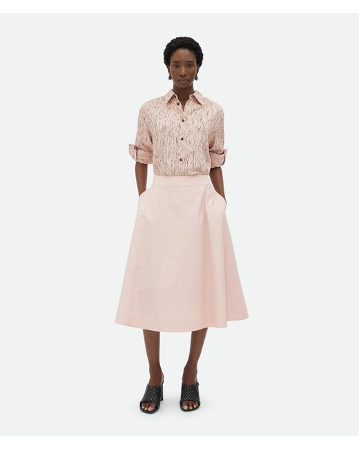 Bottega Veneta Natural Compact Cotton Skirt