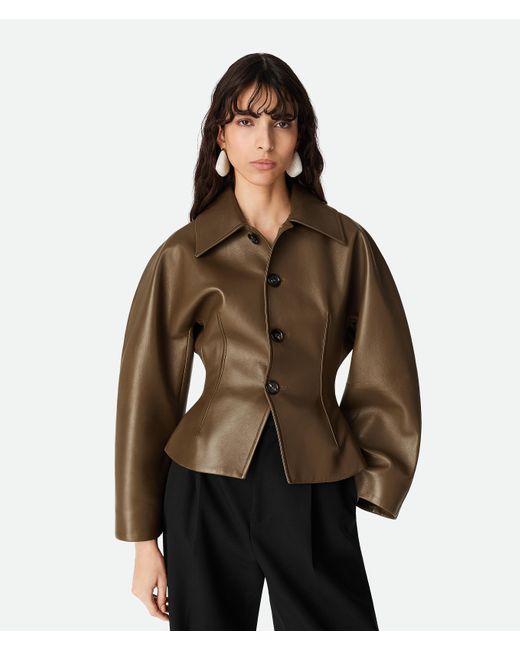 Veste En Cuir Bottega Veneta en coloris Brown
