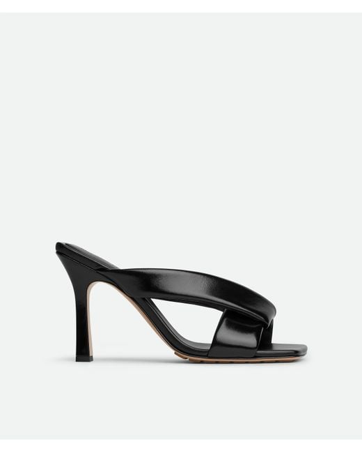 Bottega Veneta Black Elegant High Heel Mules With An Open Toe Design Stylish Footwear