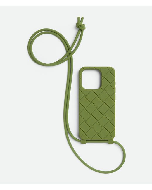 Custodia Per Iphone 15 Pro Con Tracolla di Bottega Veneta in Green da Uomo