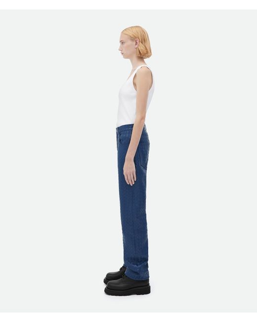Bottega Veneta イントレチャートレザー パンツ Blue