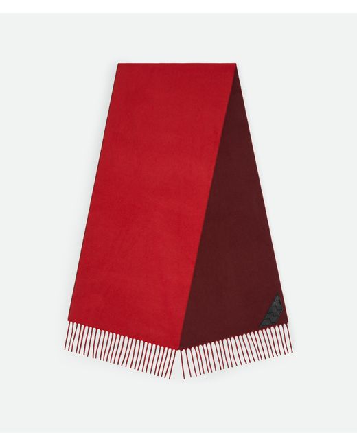 Bottega Veneta Red Bi-Color Cashmere Scarf
