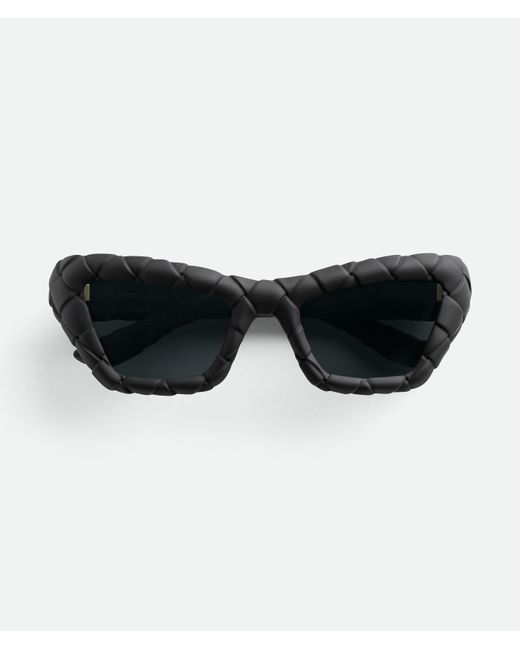 Bottega Veneta Black Intrecciato Cat Eye Sunglasses