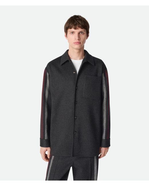 メンズ Bottega Veneta ウール＆カシミア オーバーシャツ Black