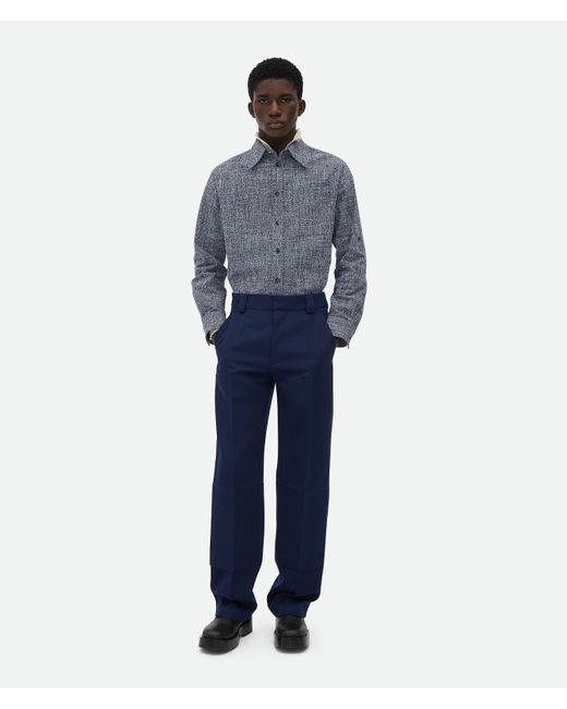 Bottega Veneta Blue Wool Grain De Poudre Trousers for men