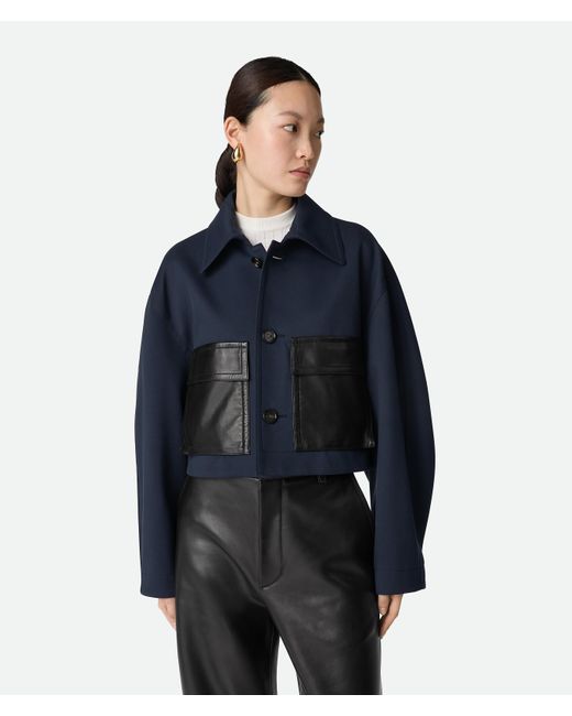 Bottega Veneta Blue Jacke Aus Wolle Und Baumwolle