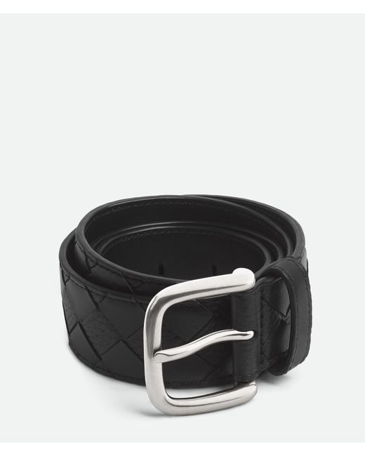Bottega Veneta Black Intrecciato Belt for men