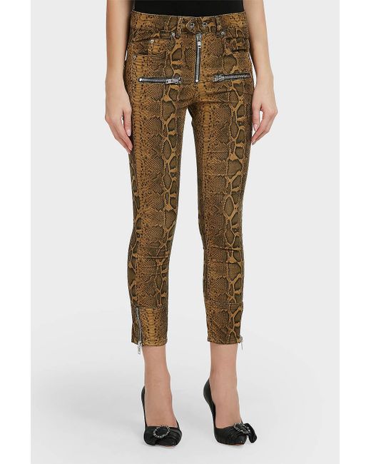 skinny snake print trousers