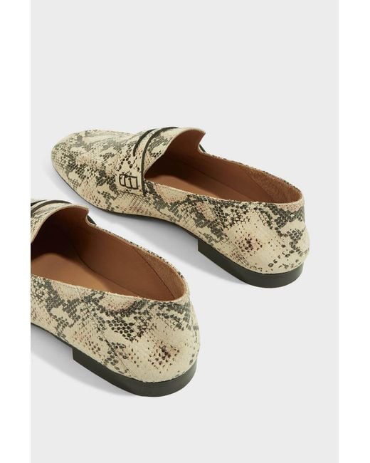 animal print leather loafers