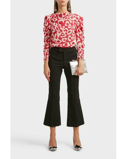 cotton flared trousers