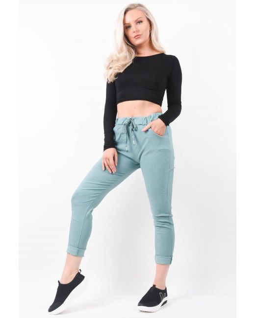 Boutique Store Blue Teal High Stretch Magic Trousers