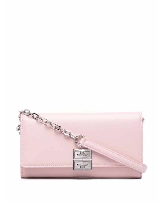 Givenchy Box Leather 4g Wallet With Chain, Pink Colour | Lyst