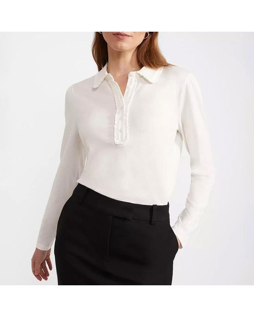 Hobbs White Philippa Collared Top