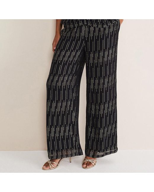Phase Eight Black Printed Eula Trousers