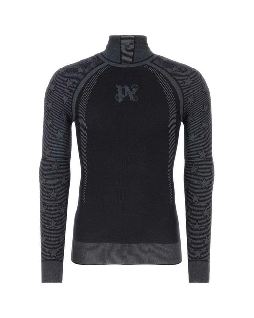 Palm Angels Black Monogram Baselayer Ski Top