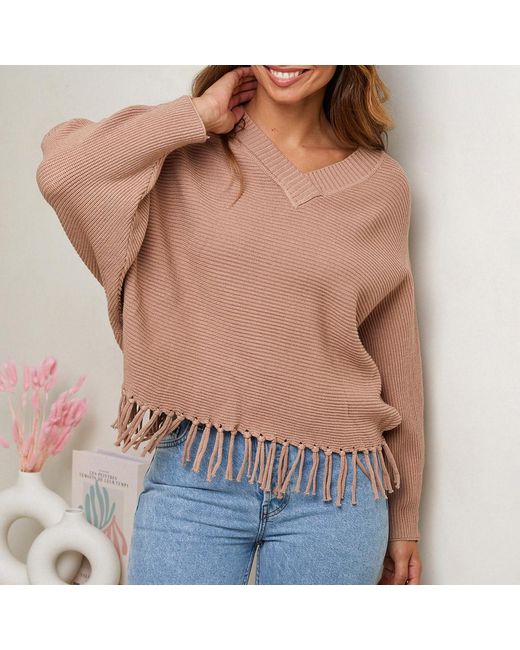 Sofiacashmere Blue Blush V-Neck Cashmere Blend Jumper