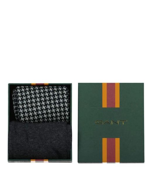 Gant Green Houndstooth Pattern Socks 2 Pack