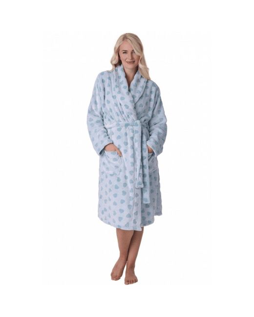 CAMILLE Blue Supersoft Printed Bathrobe