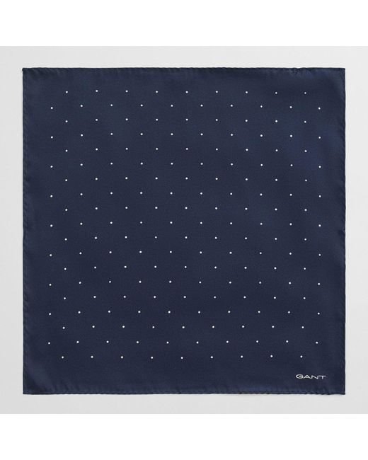Gant Blue Dot Print Pocket Square