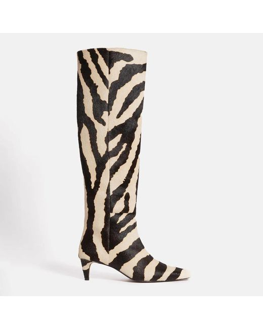 Jigsaw Brown Zebra Knee High Boot