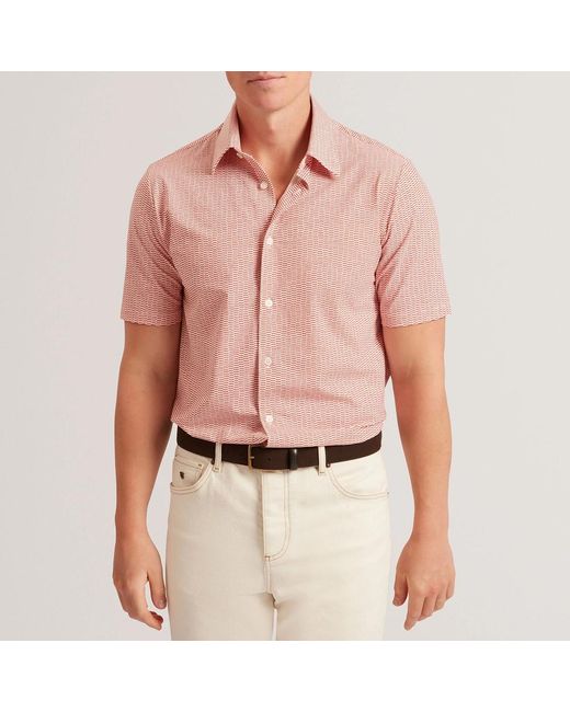 Ted Baker Pink Geo Print Waveys Ss Regular Shirt