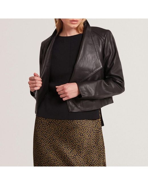 Ted Baker Black Riyoze Leather Wrap Jacket