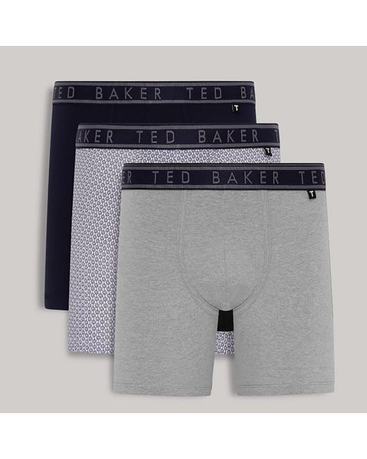 Ted Baker Gray 3-Pack Cotton Boxers