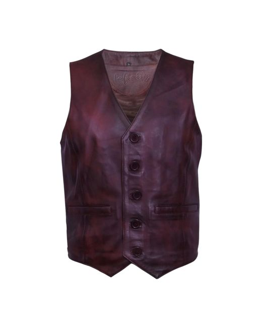 Infinity Leather Purple Classic Leather Waistcoat-Grantham