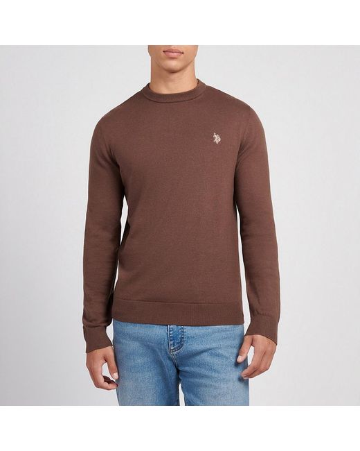 U.S. POLO ASSN. Brown Lightweight Crew Neck