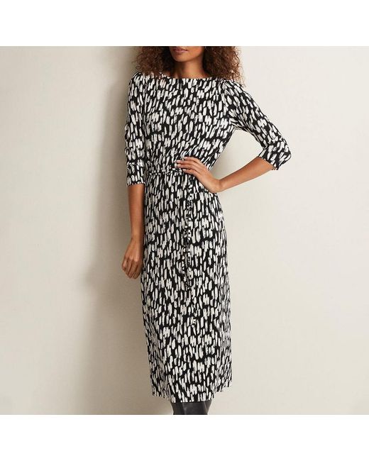 Phase Eight Black And Jane Plisse Dress