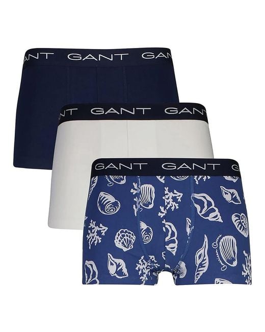 Gant Blue Shell Print Trunk 3-Pack