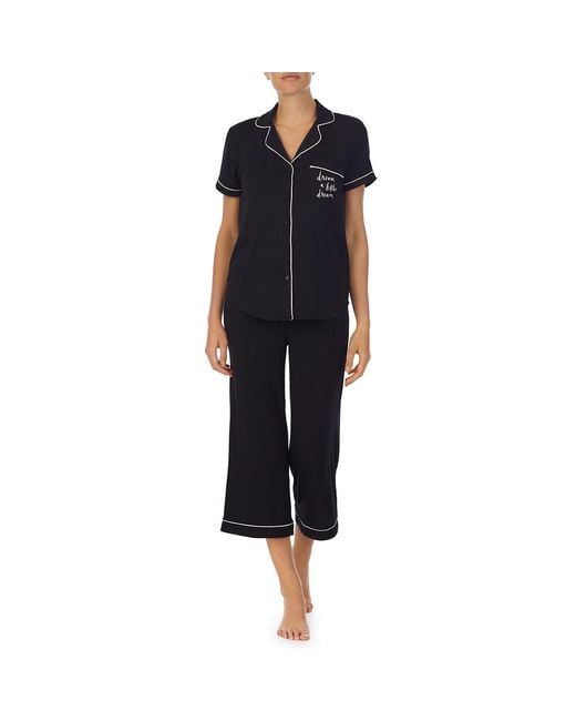 Kate Spade Black Modal Cropped Pyjama Set