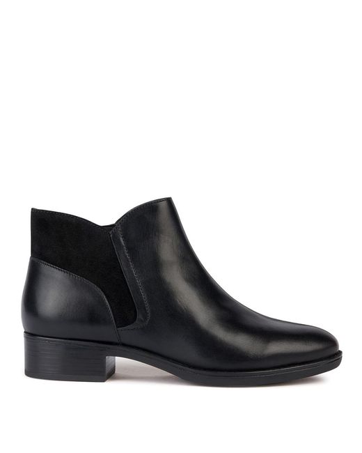 Geox Black Leather Felicity D Ankle Boot