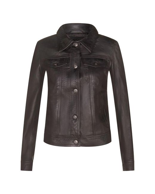 Infinity Leather Black Leather Trucker Jeans Jacket-Anderlecht
