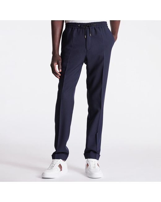 Paul Smith Blue Wool Drawcord Trouser