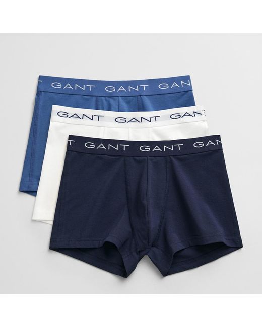 Gant Blue Multi 3-Pack Cotton Blend Trunks