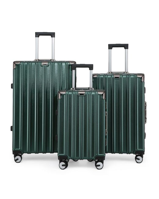 Infinity Luggage Green Hardshell Robust 8 Wheel Suitcases