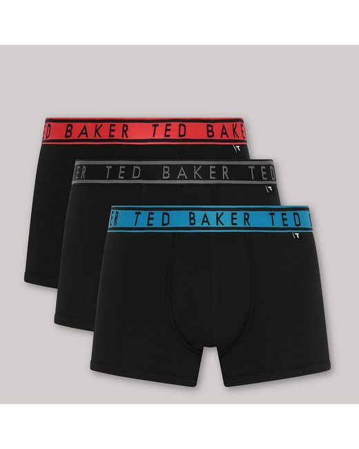 Ted Baker Black 3-Pack Cotton Trunks